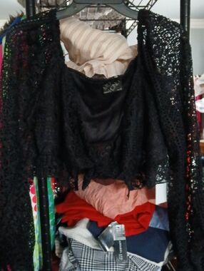 Luxe Black Crochet Lace Shrug